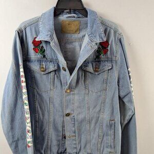 Rue 21 Embellished Denim Trucker Jacket Womens Medium